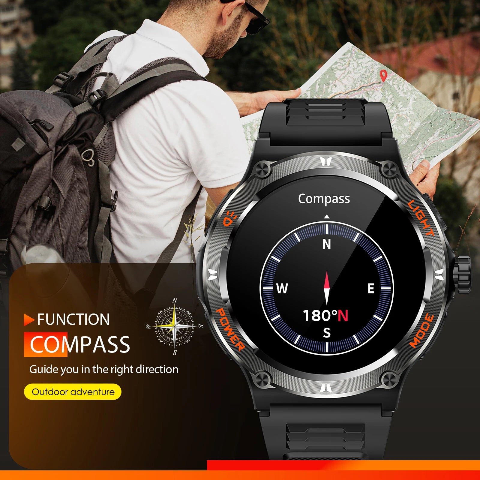 LaNikar Smart Watch 3ATM Waterproof 1.53" KT76 Men Sport - Great Outdoors and More 25