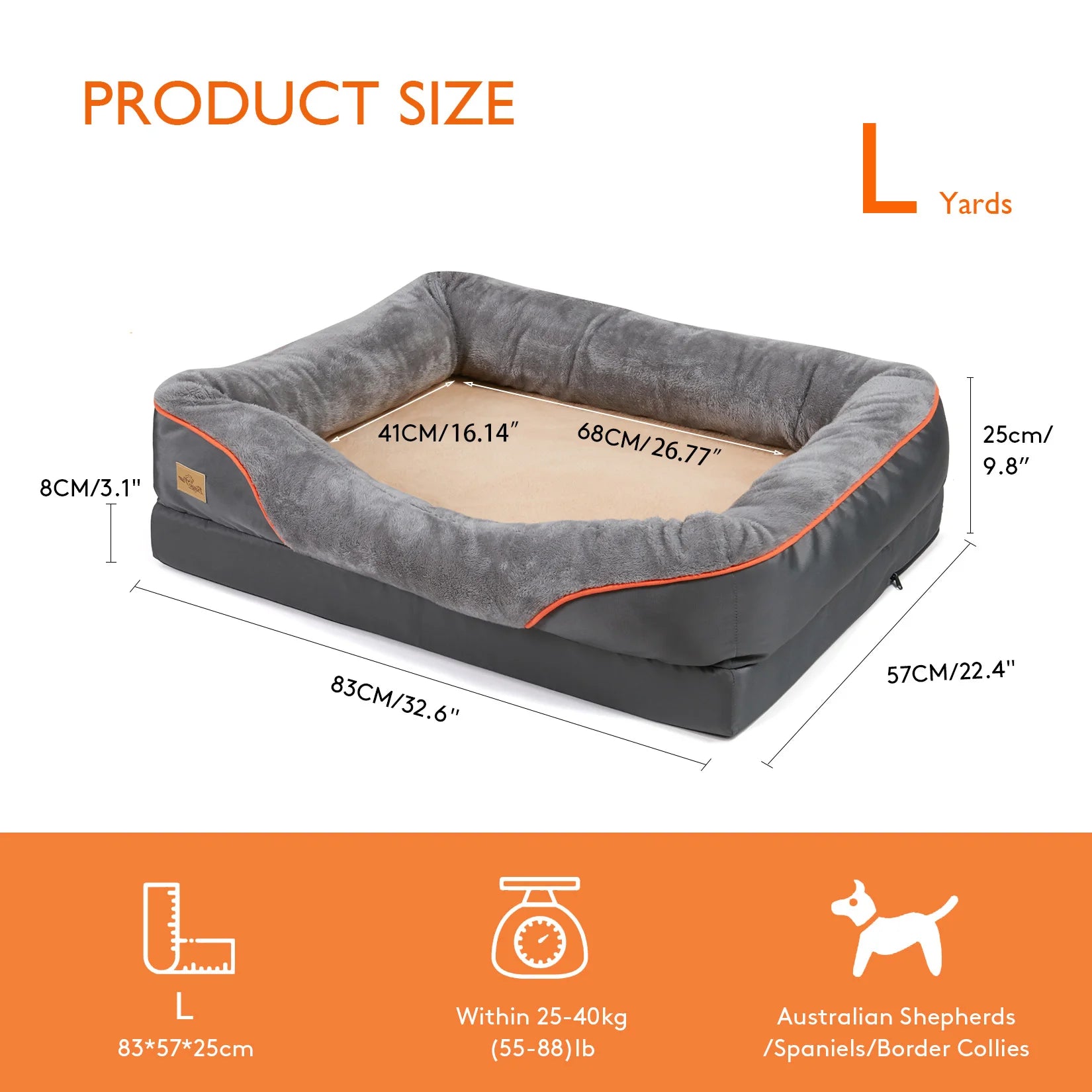 Large Dog Bed Soft Comfortable Anti Allergy Warm Fleece Removable Washable Cover Pet Bed Waterproof - Great Outdoors and More 25