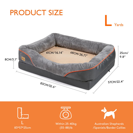 Large Dog Bed Soft Comfortable Anti Allergy Warm Fleece Removable Washable Cover Pet Bed Waterproof - Great Outdoors and More 25