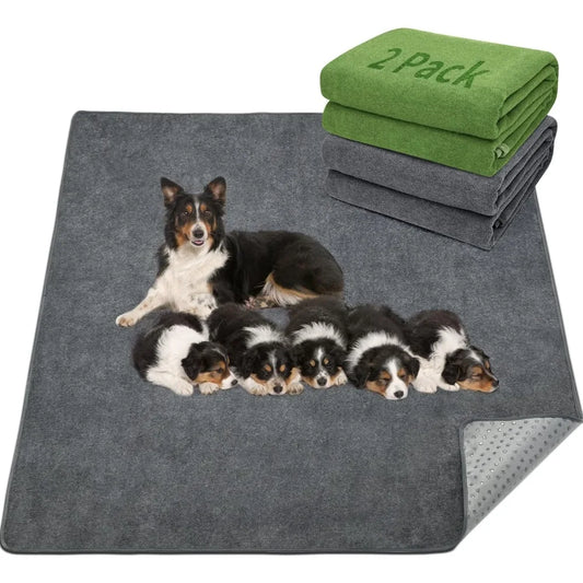 2 Packs Extra Large Reusable Dog Mat Non-Slip Washable Pee Pads