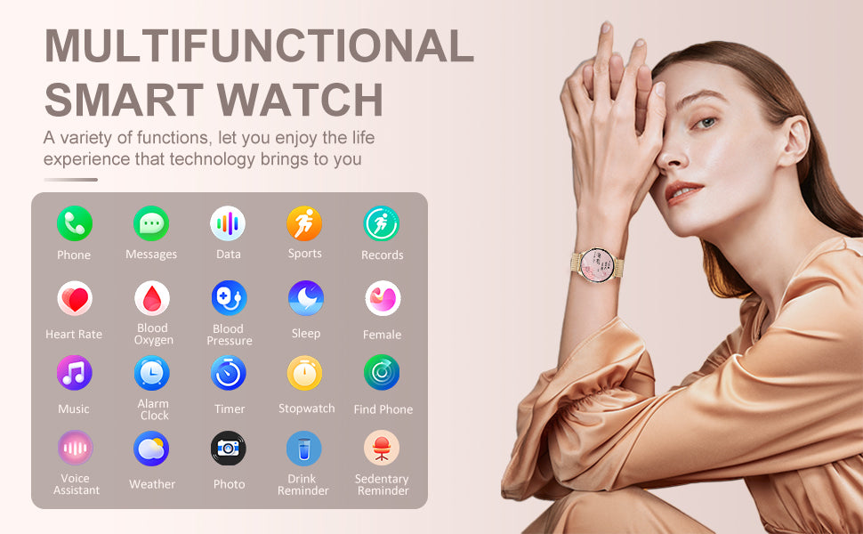 Smart Watch for Women Answer/Make Call Fitness Tracker Waterproof - Great Outdoors and More 25